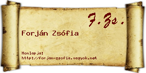 Forján Zsófia névjegykártya