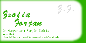 zsofia forjan business card